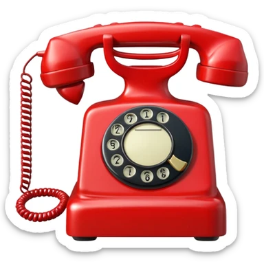 red telephone front view sticker