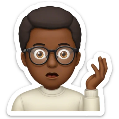 Shocked black man wearing glasses  sticker