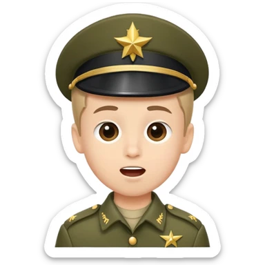 A boy making a soldier’s sing sticker