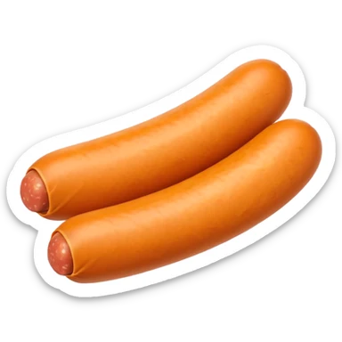 orange cylindrical pieces sausage shaped on each end with no lines sticker