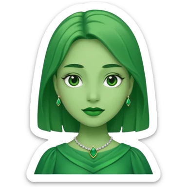 green dress character. sticker