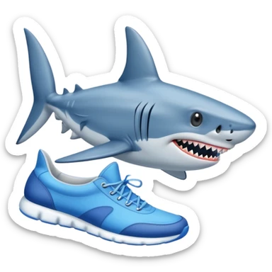 Shark with blue shoes sticker