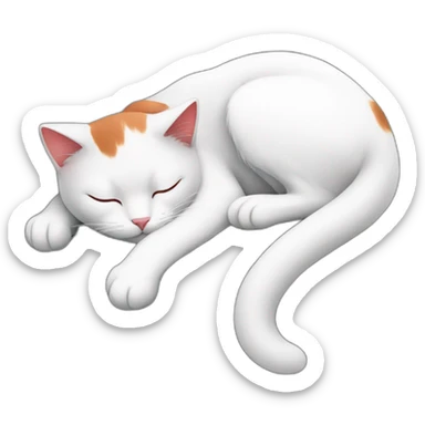 White red black cat sleeping on roof sticker