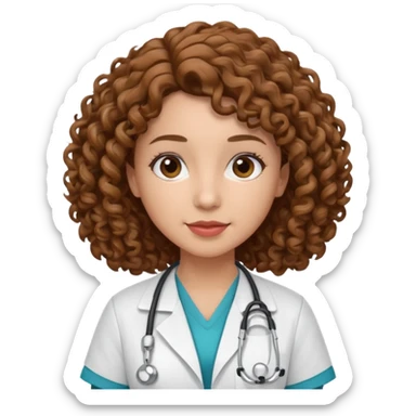 curly nurse sticker