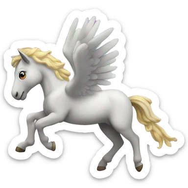 pegasus flying across a rainbow sticker