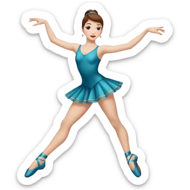 Jazz dancer white with brown hair wearing dance turning shoes not ballet shoes  sticker