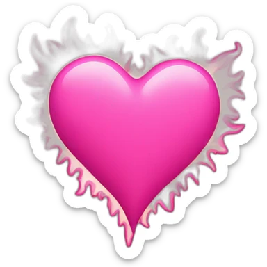 Pink heart with pink flames sticker