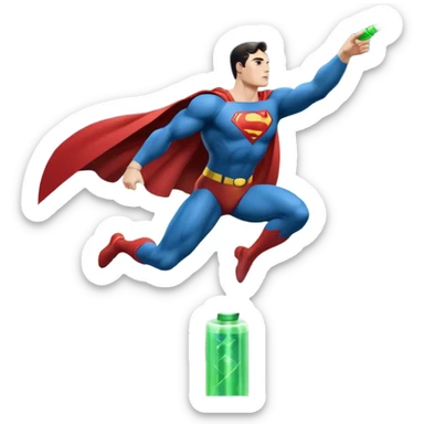 superman levitating over a city night light lit metropolis hitting a bong that he’s lighting using his super lazer vision  sticker