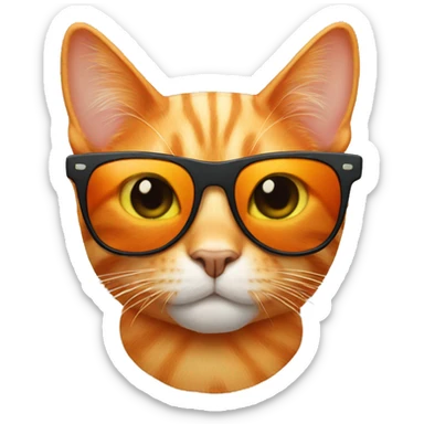 Orange Cat with sunglasses sticker