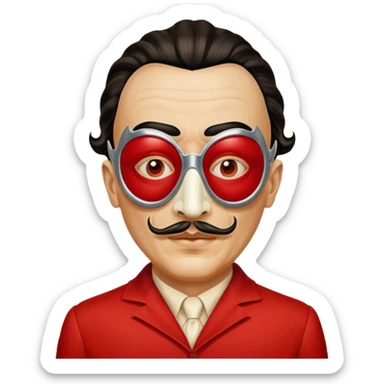 Emoji de la película La casa de papel máscara y la ropa rojo y la máscara color crema  realista  sticker