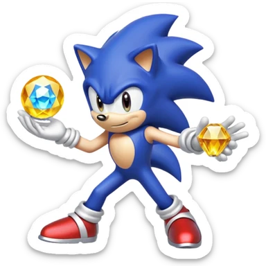 I want Sonic the hedgehog with chaos emeralds with the aura transformation super sayian sticker