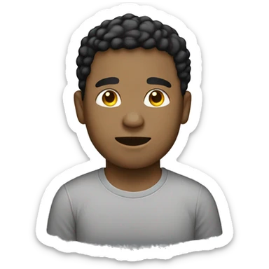 light skin man black t-shirt sticker