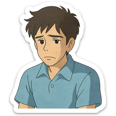 disappointed young man sticker