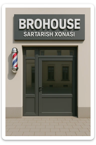 shu sartarosh xonani eshigi yopiq xolatda chizib bergon sticker