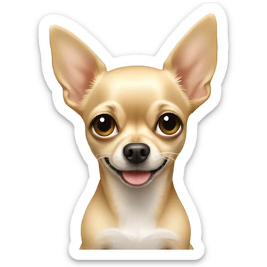 Beige Chihuahua with his mistress blonde sticker