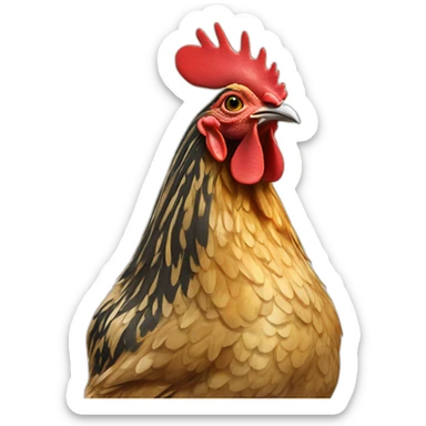 golden laced cochin chicken hen sticker