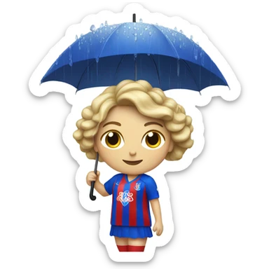  White Lady Crystal palace football supporter in the rain sticker