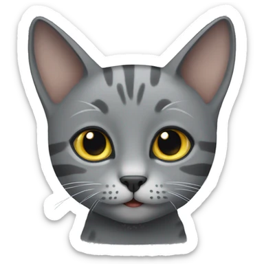 grey cat cute sticker
