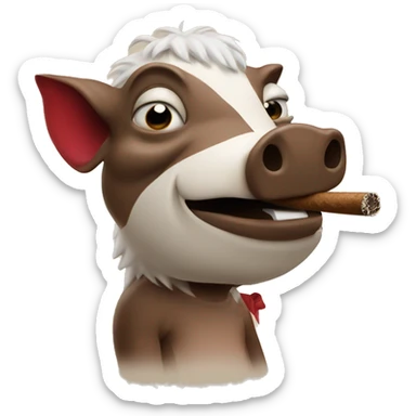 Razorback smoking a cigar sticker
