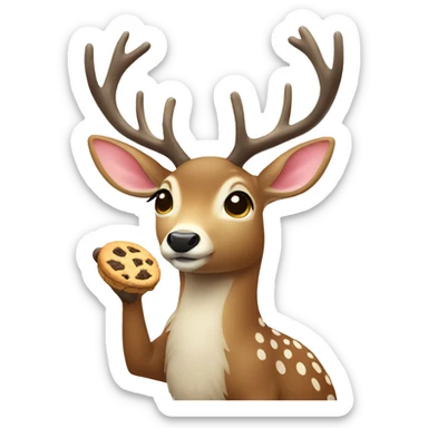 Deer from Japan eating cookie sticker
