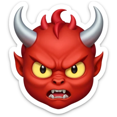 angry baby devil face sticker