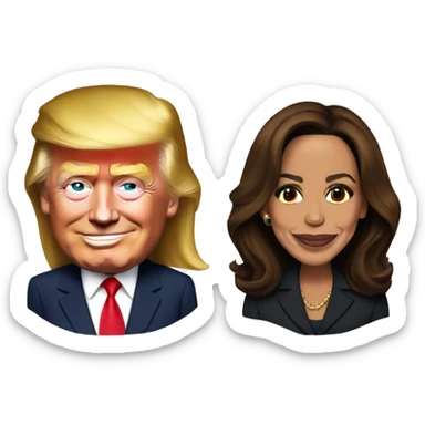 Donald trump and Kamala Harris sticker