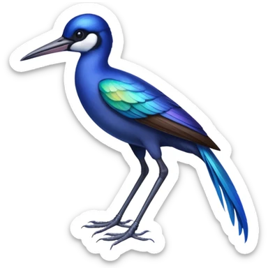 Blue Sicklebill headshot sticker