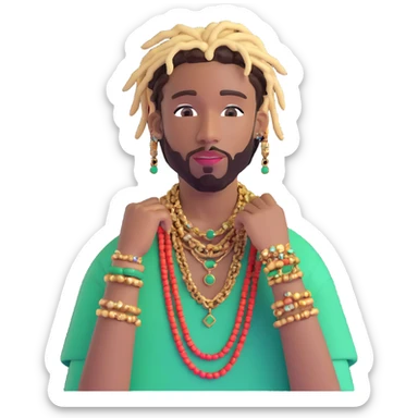 Brent Faiyaz with short dreads and jewelry sticker