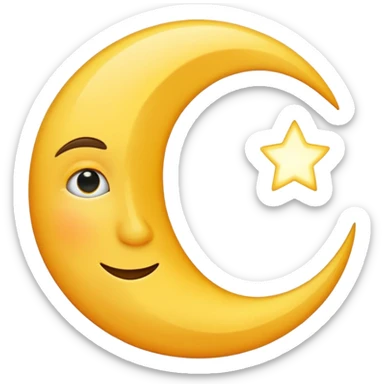 half moon. sticker
