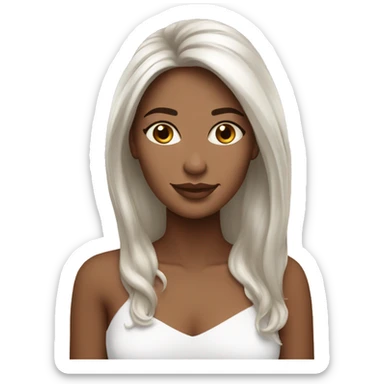 Rostro de mujer blanca con pecas, pelo largo color chocolate sticker