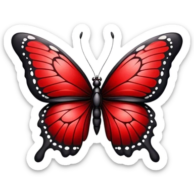 An Edgy crimson-blood-red obsidian-black beautiful butterfly sticker