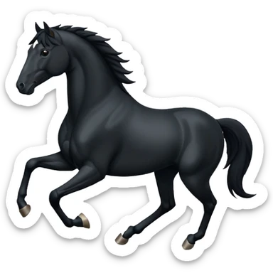 Black horse is running sticker