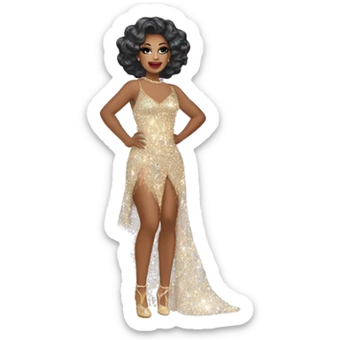 drag queen full body sparkle dress sticker