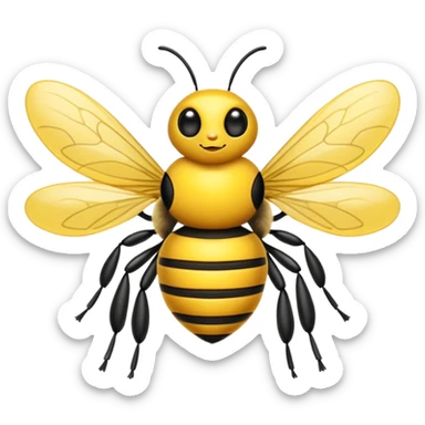 Je veux que tu me crées l'emoji, d'une petite abeille malicieuse, moderne et stylé sticker