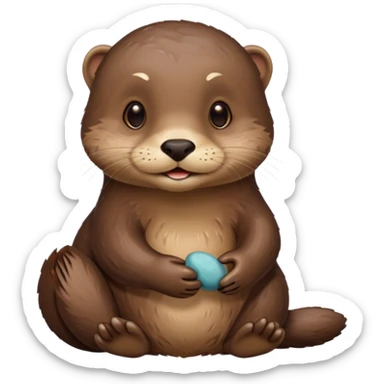 Otter with Pepples sticker
