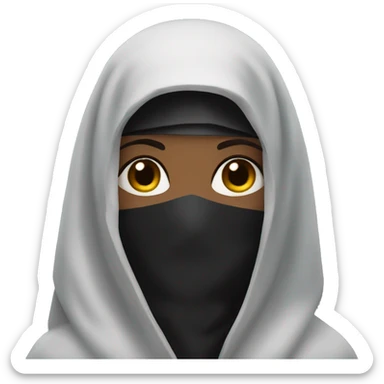 Widow mourning with a black veil on her face sticker