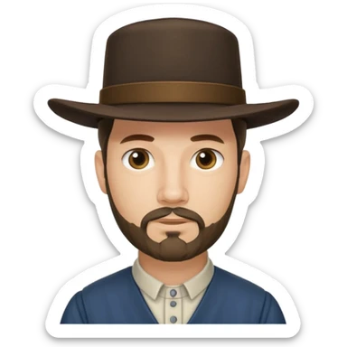 Amish man with goatee. 0 mustache  sticker