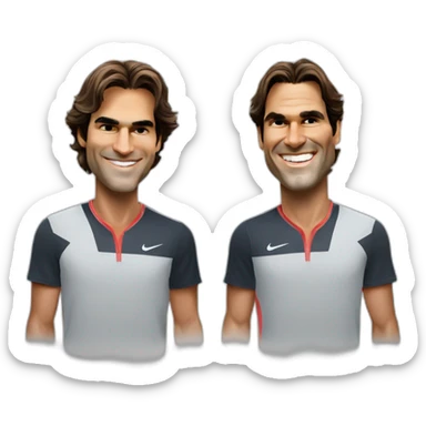 roger federer and rafa nadal happy sticker