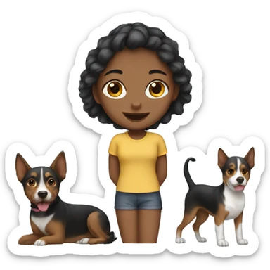 Girl with dogs sticker
