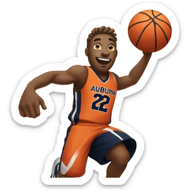 Auburn dunks over zebra basketball  sticker