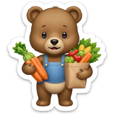 iphone bear emoji with grocery sticker