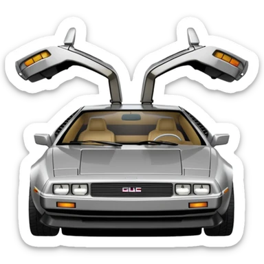DeLorean DMC-12 doors closed sticker
