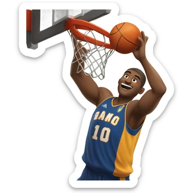 Dunking basketball sticker