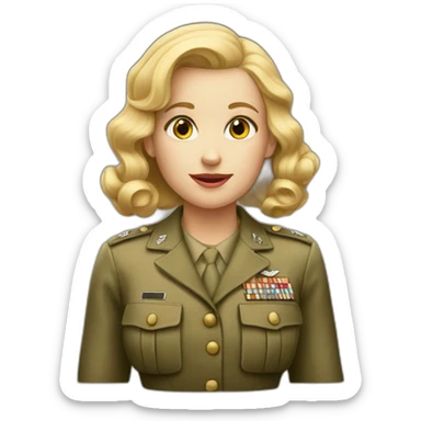 blonde hair girl WWII sticker