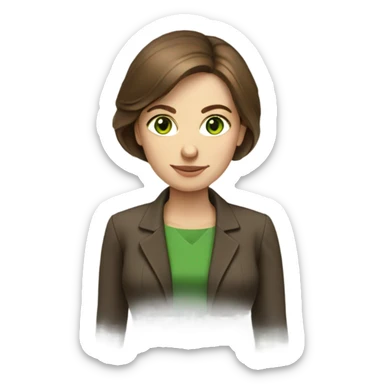Russian woman architect brown hair green eyes  sticker
