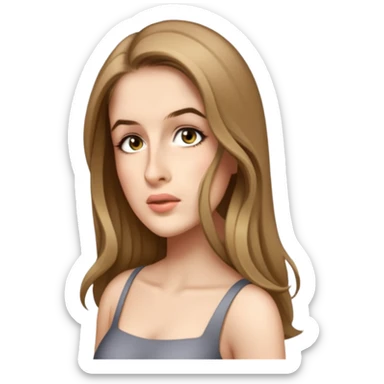 female, wearing a dress, long dark-blonde hair sticker