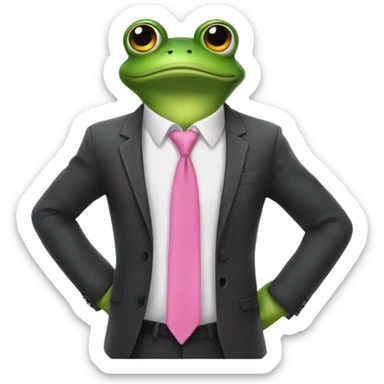 The frog in the pink tie sticker