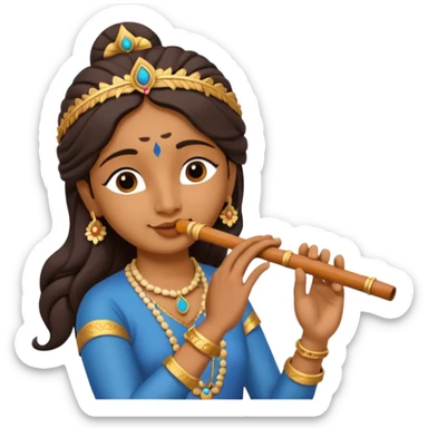 Radha krishna Radha krishna with flute emoji flute emoji sticker
