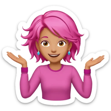 bungee jumping face with earrings pink hair flying away sticker