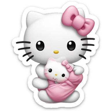 Hello kitty with baby  sticker